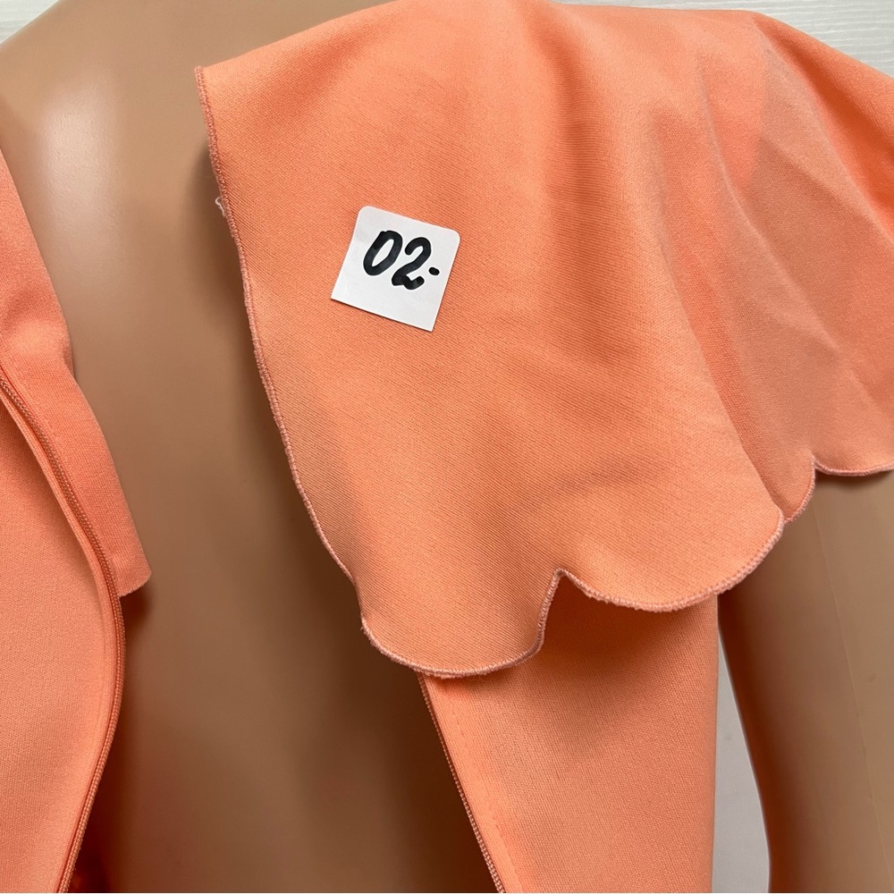 VTG 70-s Peach Orange Maxi Dress Size S Sleeveless Evening Regancy - Picture 12 of 16